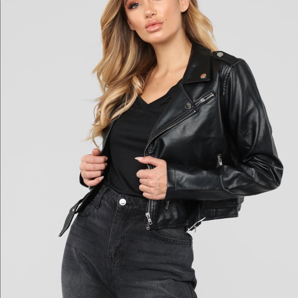Black leather jacket